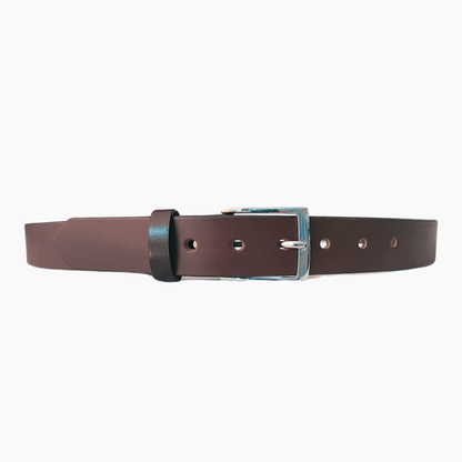 35mm | Cognac | Italian Leather | Polished Silver Buckle