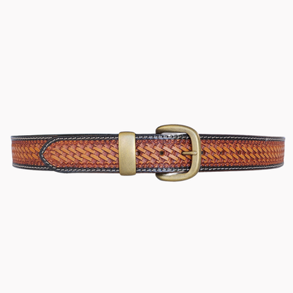 38mm | Embossed | Tan Jeans Belt