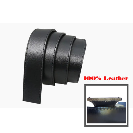 Black Stitched Auto Strap -35mm - BeltUpOnline