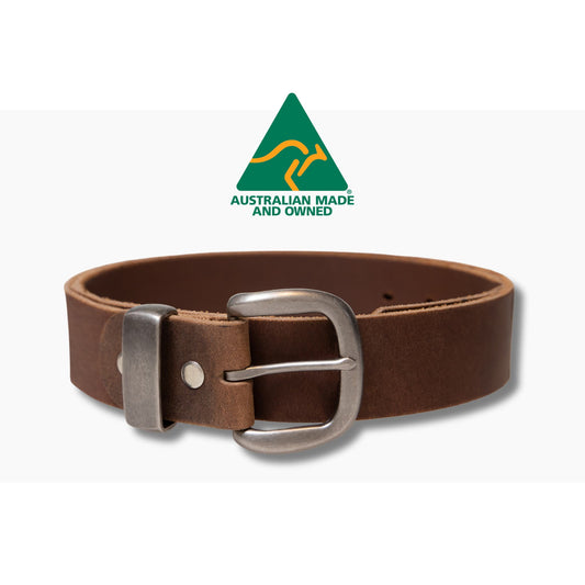 38mm | Light Brown | Jeans Belt | Antique Silver Buckle