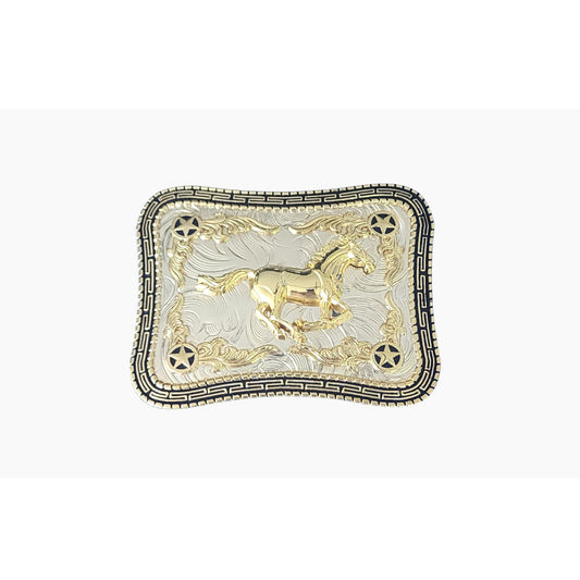 38mm | Galloping Horse | Two Tone Buckle