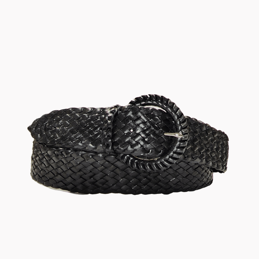 43mm | Black Plaited | Kangaroo Leather Belt