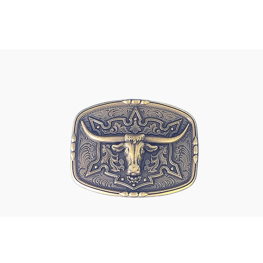 38mm | Longhorn | Antique Gold Buckle