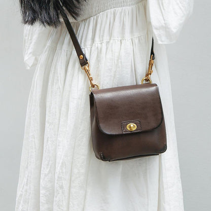 Top Grain Leather Mini Messenger - Brown - BeltUpOnline