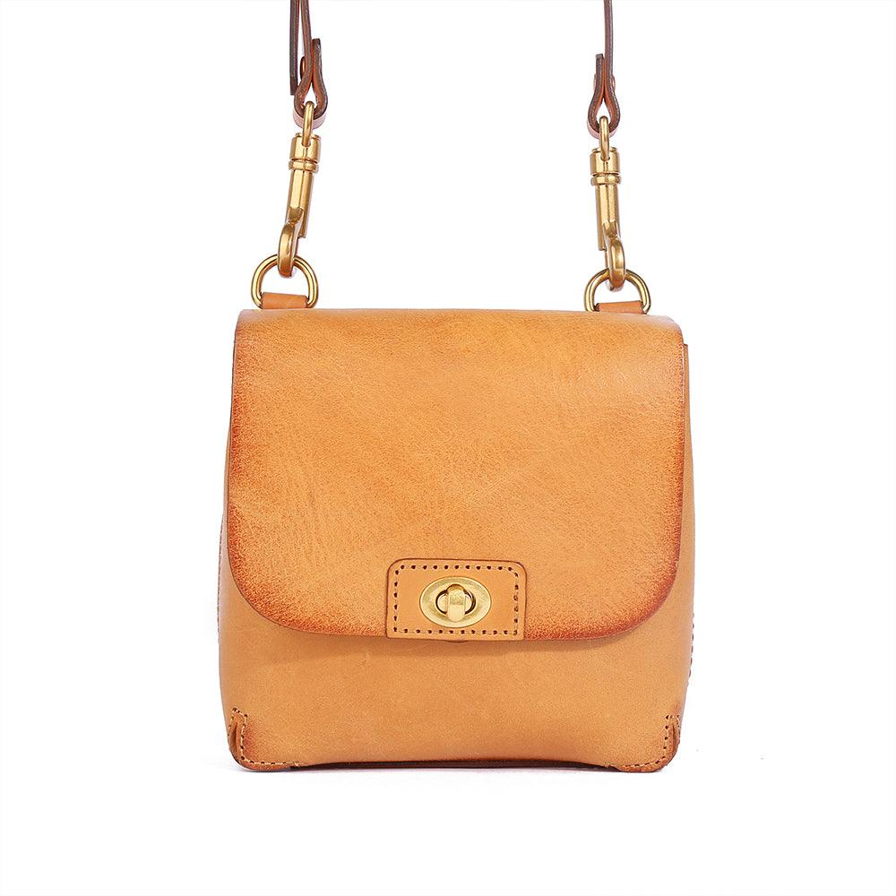 Top Grain Leather Mini Messenger - Tan - BeltUpOnline