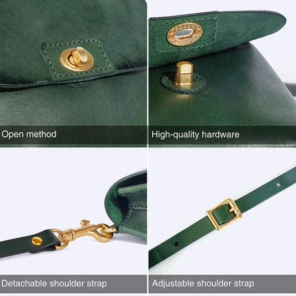 Top Grain Leather Mini Messenger - Green - BeltUpOnline