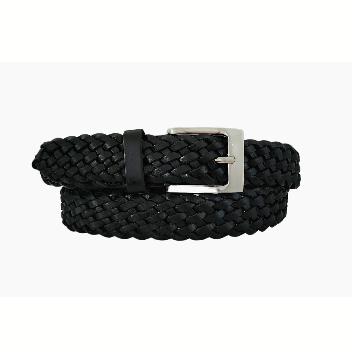 Black Plaited Leather Belt- 35mm Width – BeltUpOnline