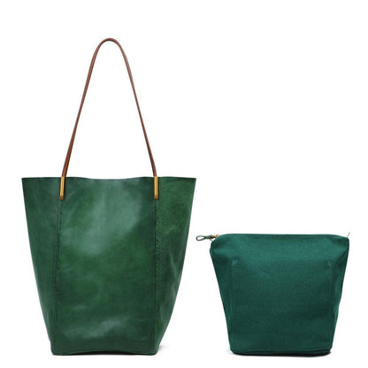 Forrest Green Leather Tote - Vegetable Tanned - BeltUpOnline