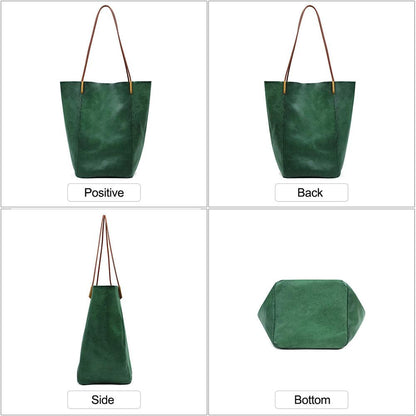 Forrest Green Leather Tote - Vegetable Tanned - BeltUpOnline