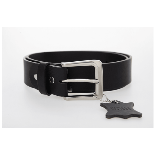 Boys Black 100% Leather Belt- 30mm Width - BeltUpOnline